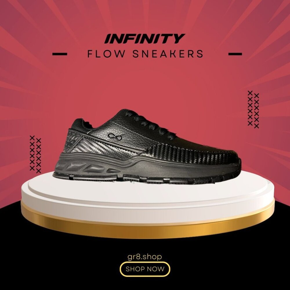Infinity Flow Sneakers Black Womens Size 6 Breathable Lightweight Durable Oil &